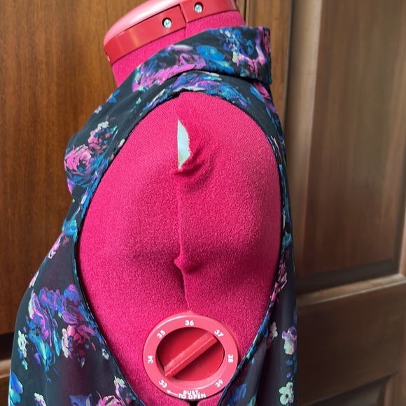 Decree Top Blouse Sheer Button Down Floral Sleeveless Black/multi Size L - Picture 7 of 12